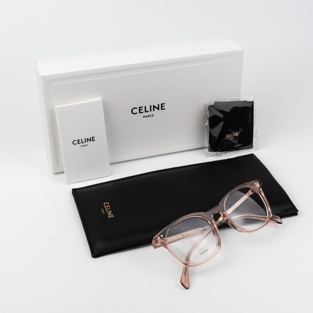 Celine THIN Women Eyeglasses Shiny Rose Demo Square CL50058I 074 BRAND NEW - Picture 9 of 9